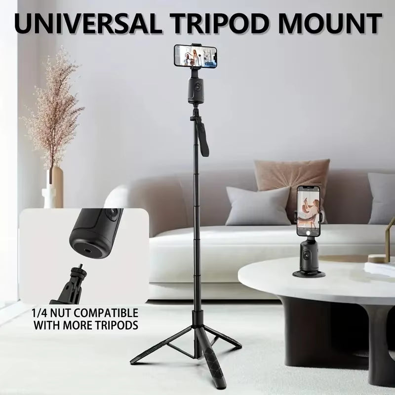 Smart 360° Auto Face Tracking Tripod Stand - Ultimate Selfie Stick & Cameraman Robot Mount