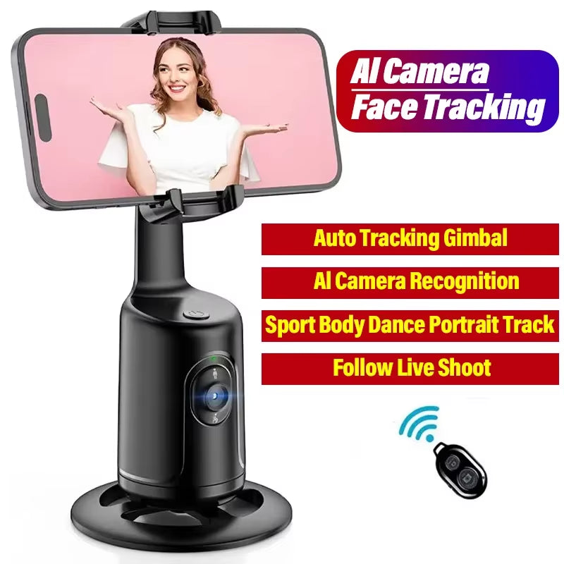 Smart 360° Auto Face Tracking Tripod Stand - Ultimate Selfie Stick & Cameraman Robot Mount